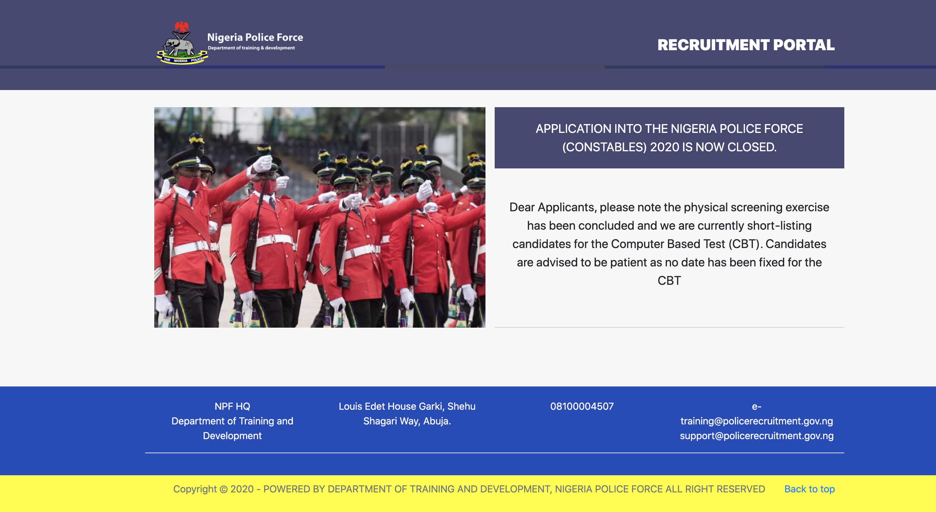Nigeria Police Recruitment 2023 2024 Application Form Registration Portal Www npf gov ng